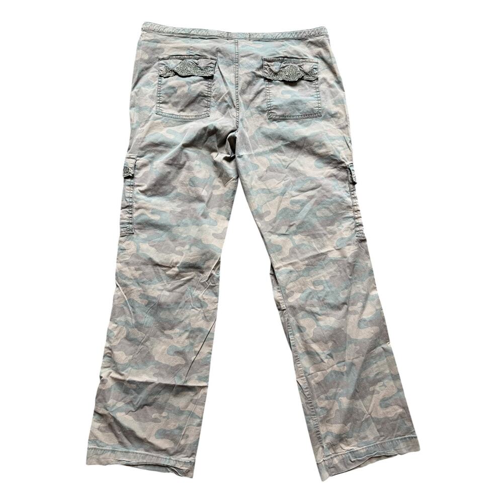 Y2K Old Navy Low Rise Camo Cargo Pants Lace Trim Boho Size 10 - Picture 7 of 8